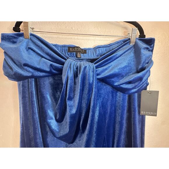 NWT Eloquii Blue Velvet Maxi Skirt With Slit Size 18 - Picture 4 of 6